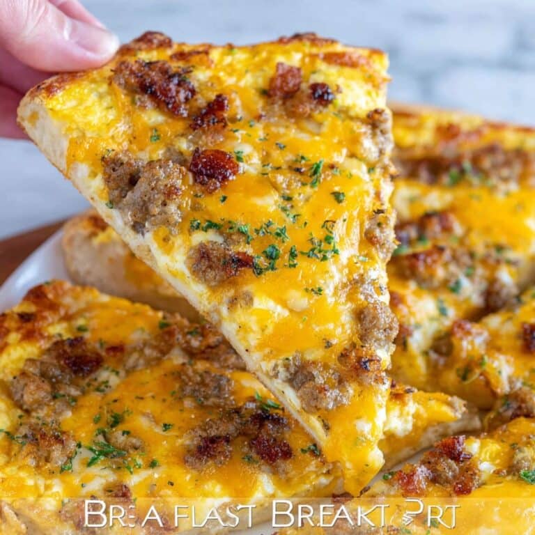 Breakfast Pizza with Sausage, Hash Browns, and Cheddar Recipe