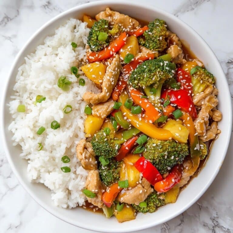 Sweet and Spicy Pork Stir Fry with Pineapple and Vegetables Recipe