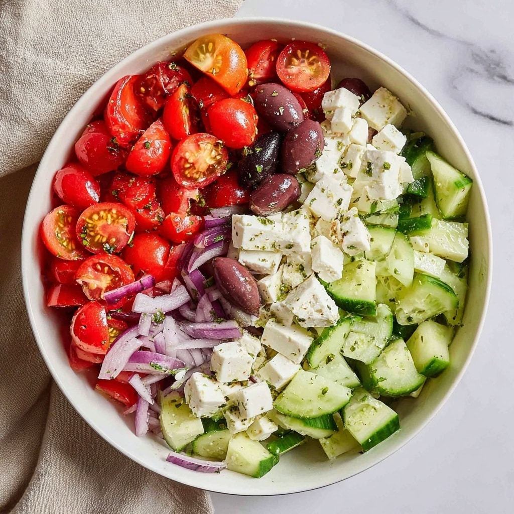 Fresh Greek Salad with Tomatoes, Feta, and Olives Recipe