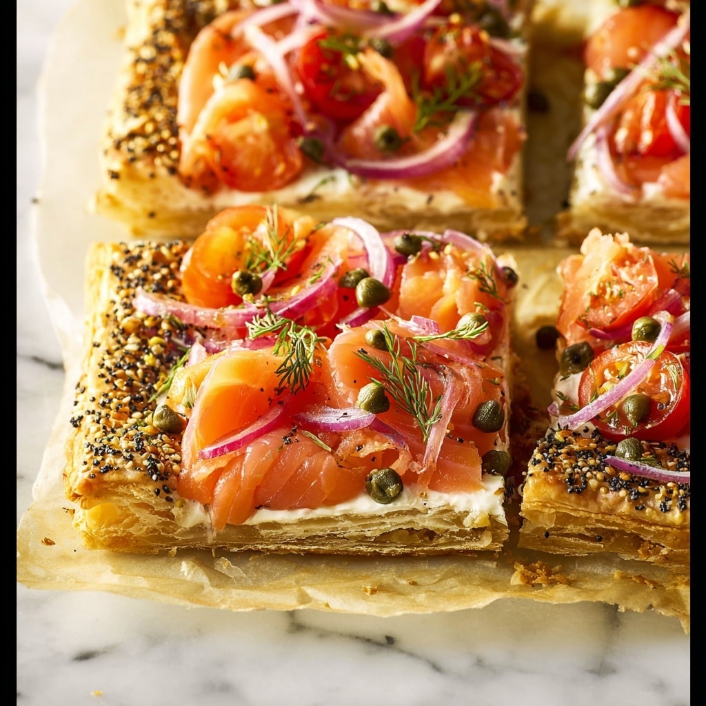 Smoked Salmon Tart with Puff Pastry, Cream Cheese, and Fresh Dill Recipe