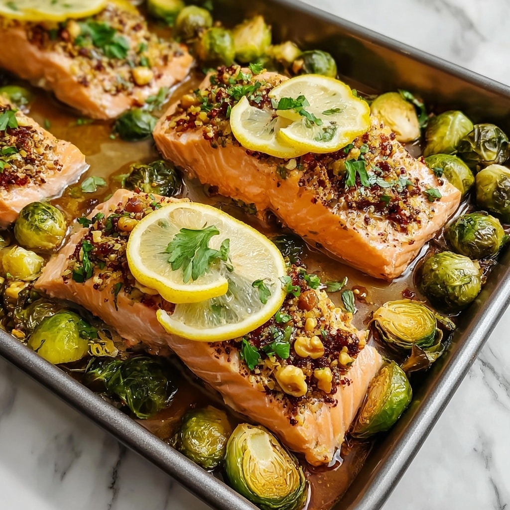 Salmon and Brussels Sprouts Sheet Pan Dinner Recipe