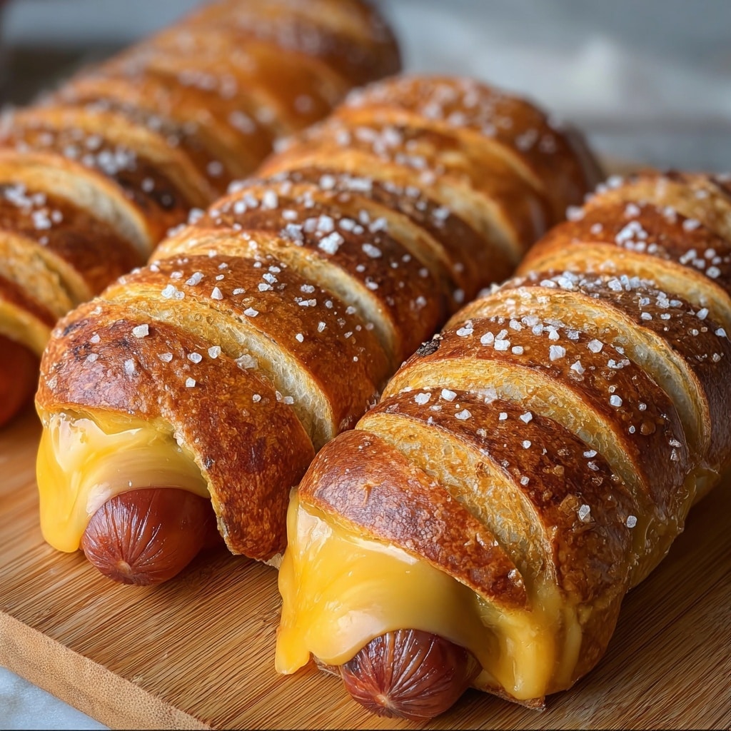 Soft Baked Cheesy Pretzel Dogs Recipe