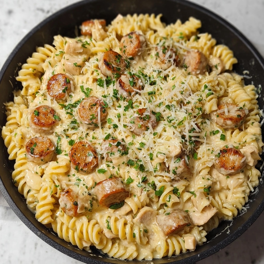 Creamy Pepper Jack Chicken & Sausage Pasta Recipe