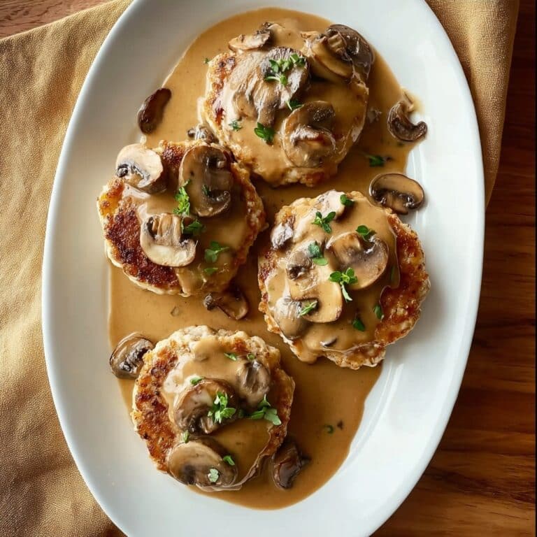 Classic Ground Turkey Patty with Mushroom Gravy Recipe