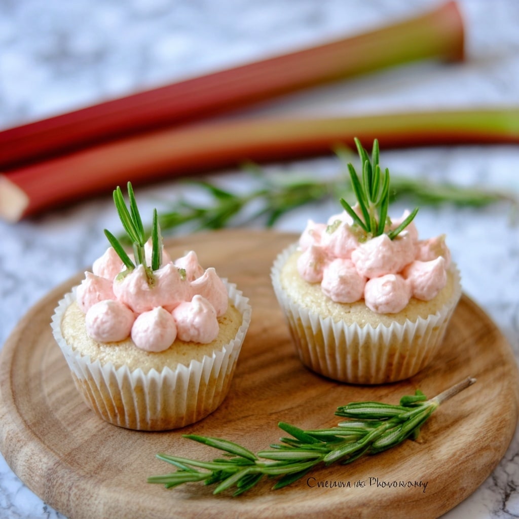 Rhubarb Cupcakes with White Chocolate & Rosemary Buttercream Recipe