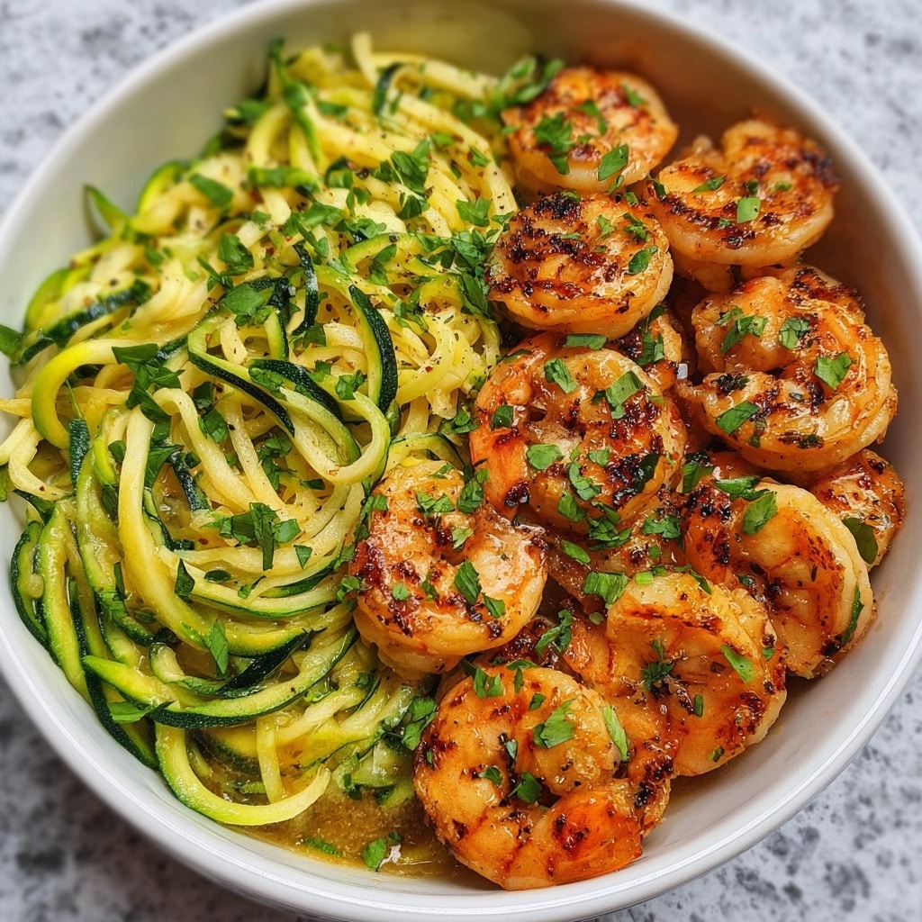 Citrus Grilled Shrimp Zoodles Recipe