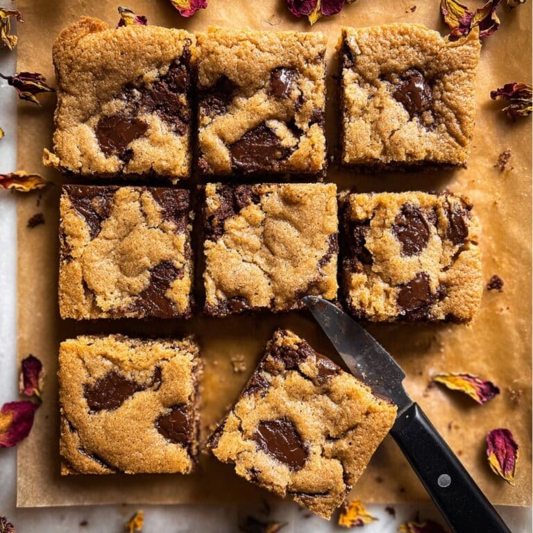 Tahini Butter Chocolate Chip Cookie Bars Recipe