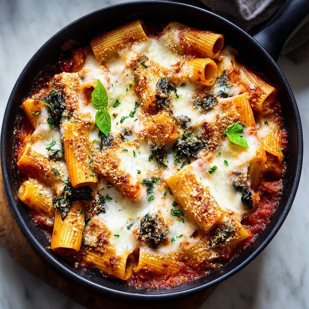 Baked Rigatoni with Spinach and Ricotta Recipe