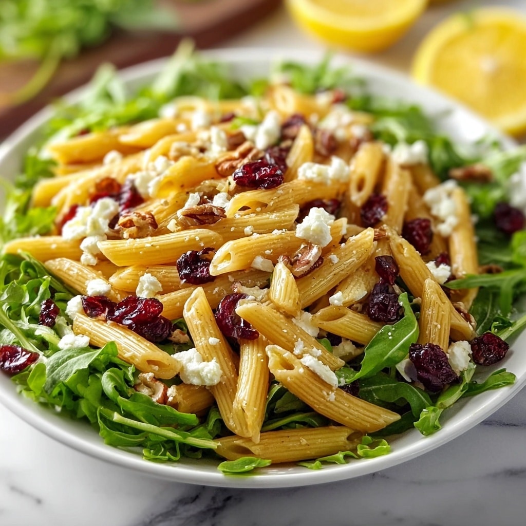 Healthy Feta and Cranberry Penne Salad with Orange Vinaigrette Recipe