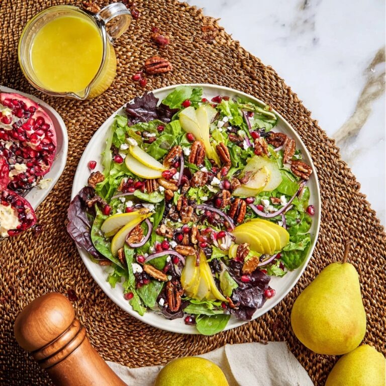 Pear Pomegranate Salad with Maple Dijon Vinaigrette Recipe
