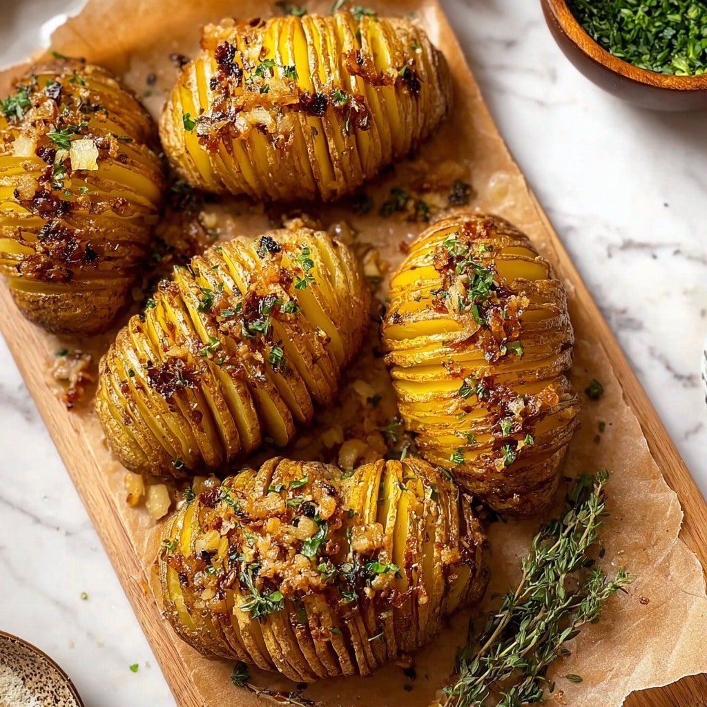 Best Garlic Butter Hasselback Potatoes Recipe