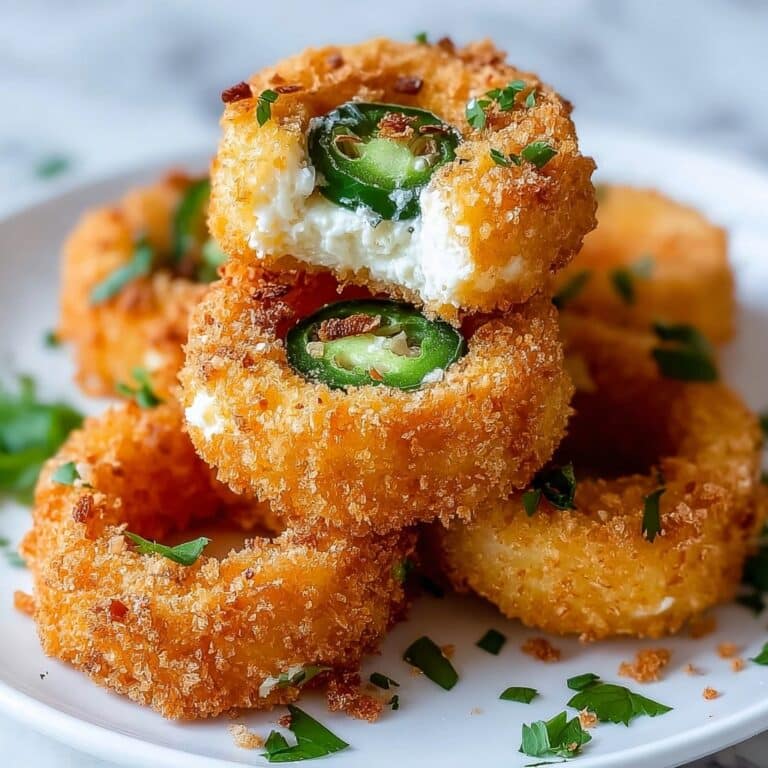 Crispy Fried Jalapeño Popper Stuffed Onion Rings Recipe