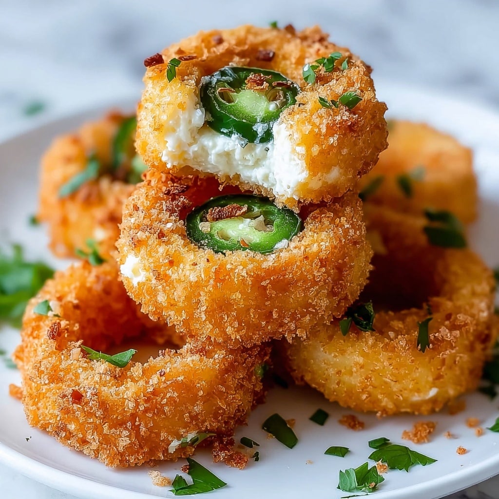 Crispy Fried Jalapeño Popper Stuffed Onion Rings Recipe