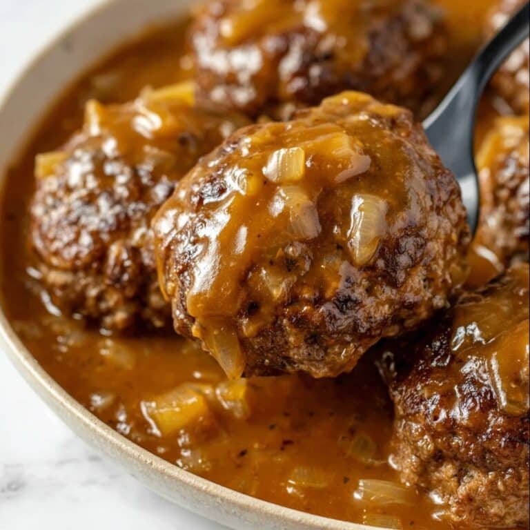 Hamburger Steak with Onion Gravy Recipe