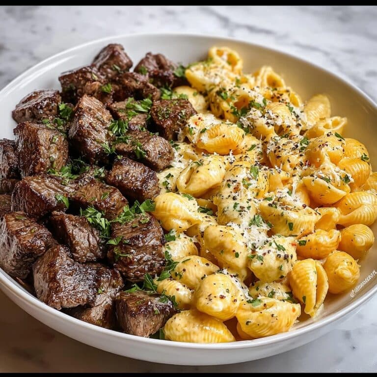 Cajun Steak Bites with Cheesy Garlic Shells Recipe