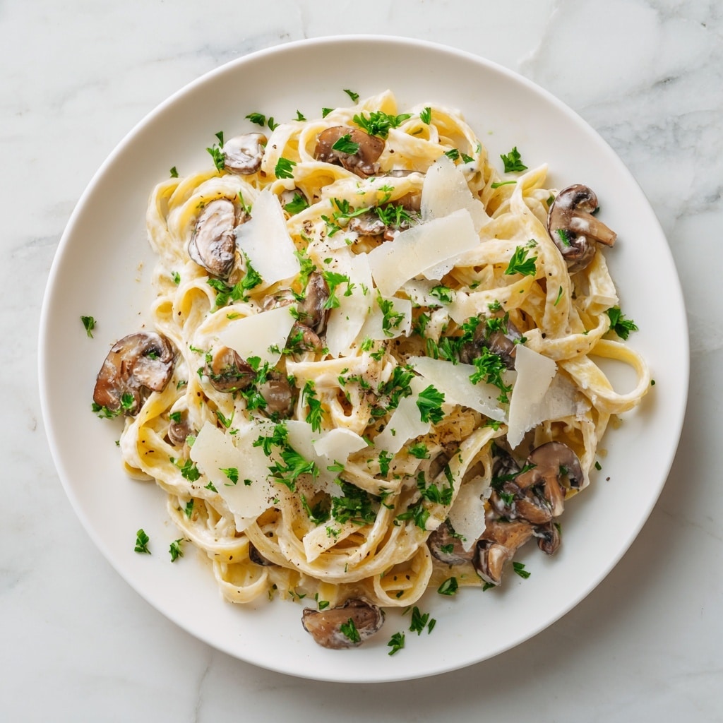 Creamy Mushroom Linguine Dish Recipe