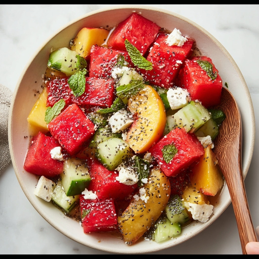 Summer Peach Watermelon Salad Recipe