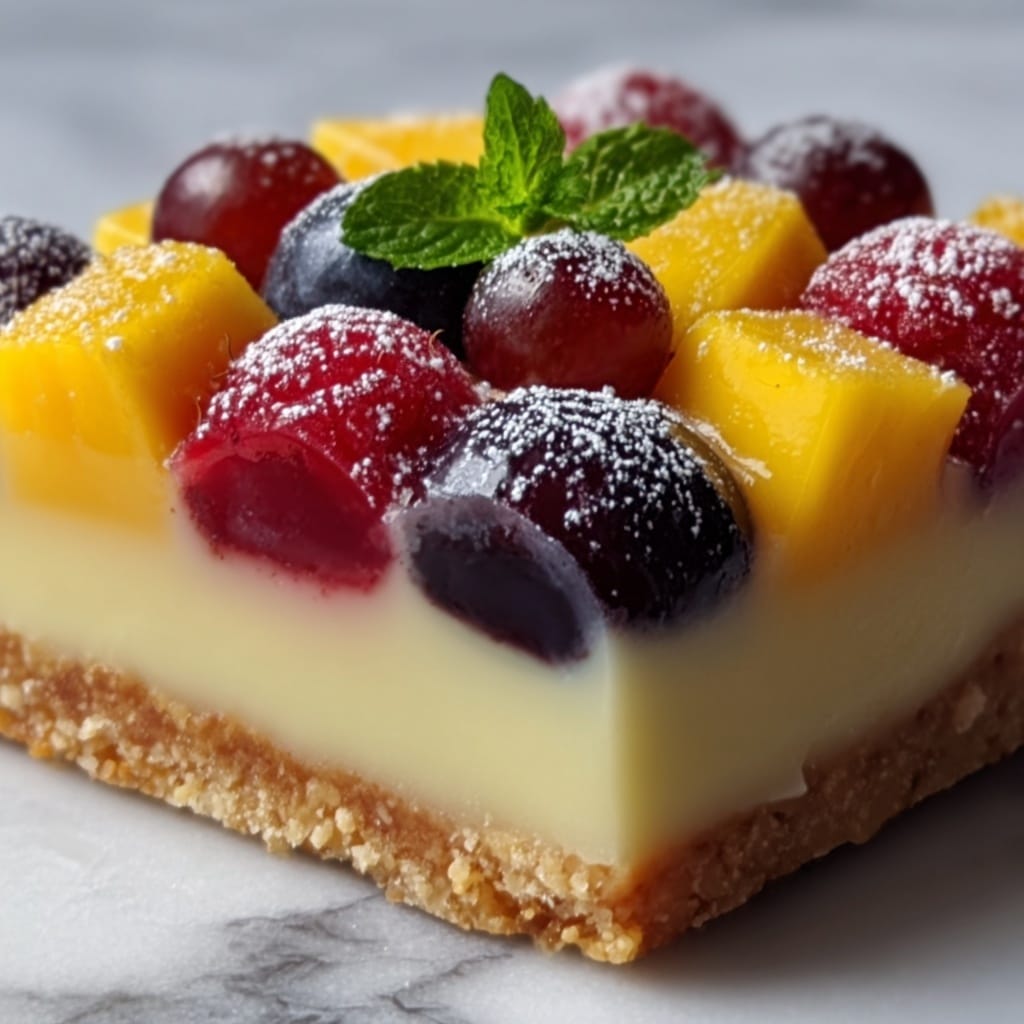 Fruit Custard Bars Recipe 6 Fruit Custard Bars Recipe - Recipe Image