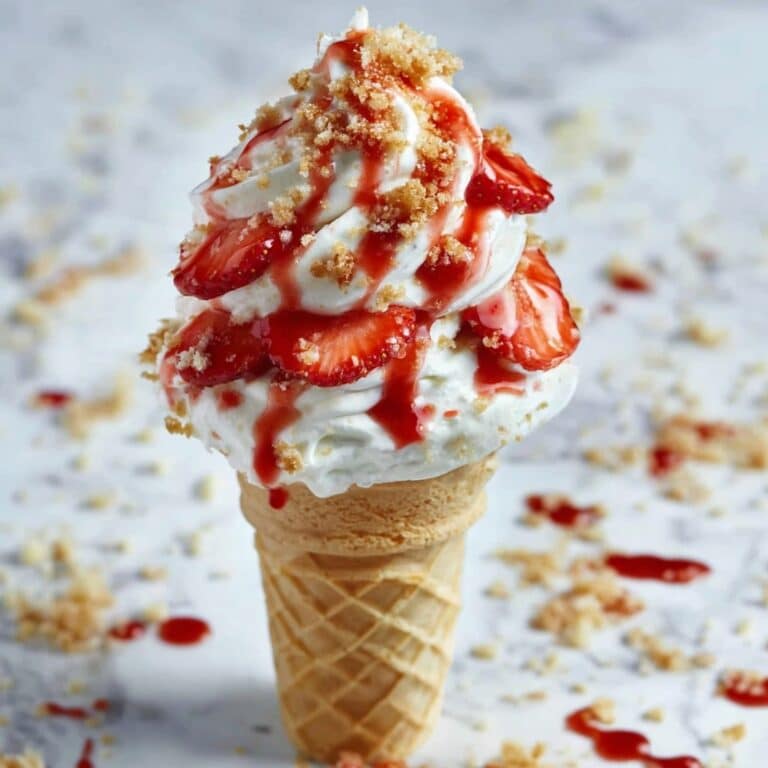 Strawberry Crunch Cheesecake Cones Recipe