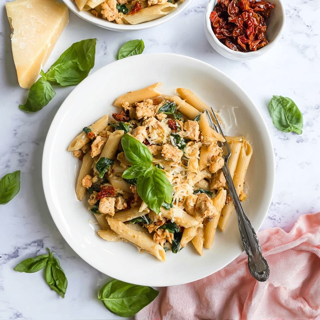 One-Pan Tuscan Chicken Pasta Recipe
