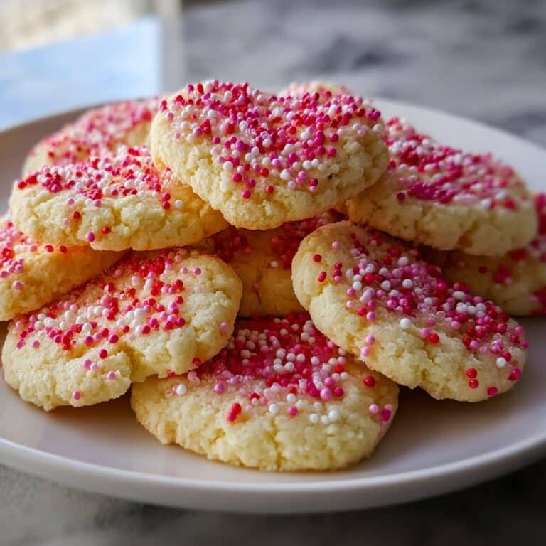 Valentine’s Day Heart-Shaped Sugar Cookies with Sprinkles Recipe