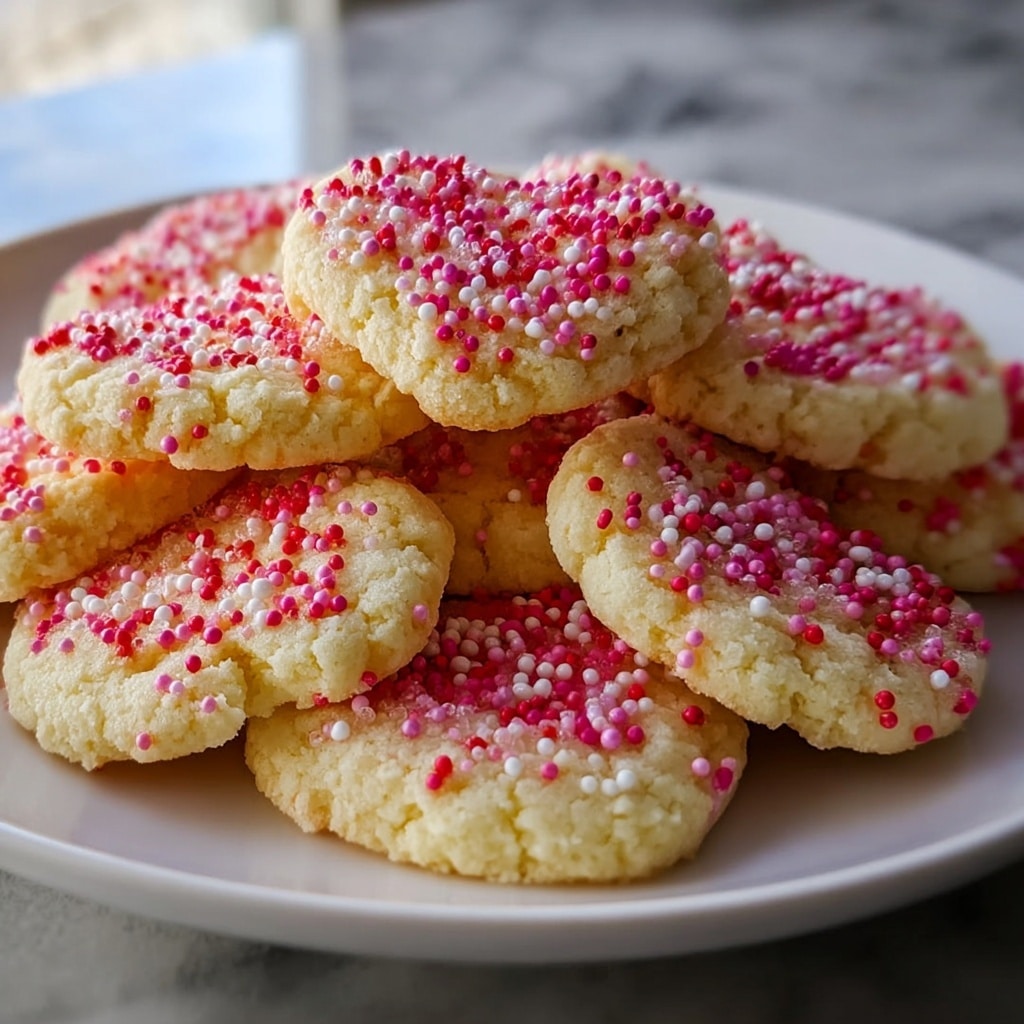 Valentine's Day Heart-Shaped Sugar Cookies with Sprinkles Recipe