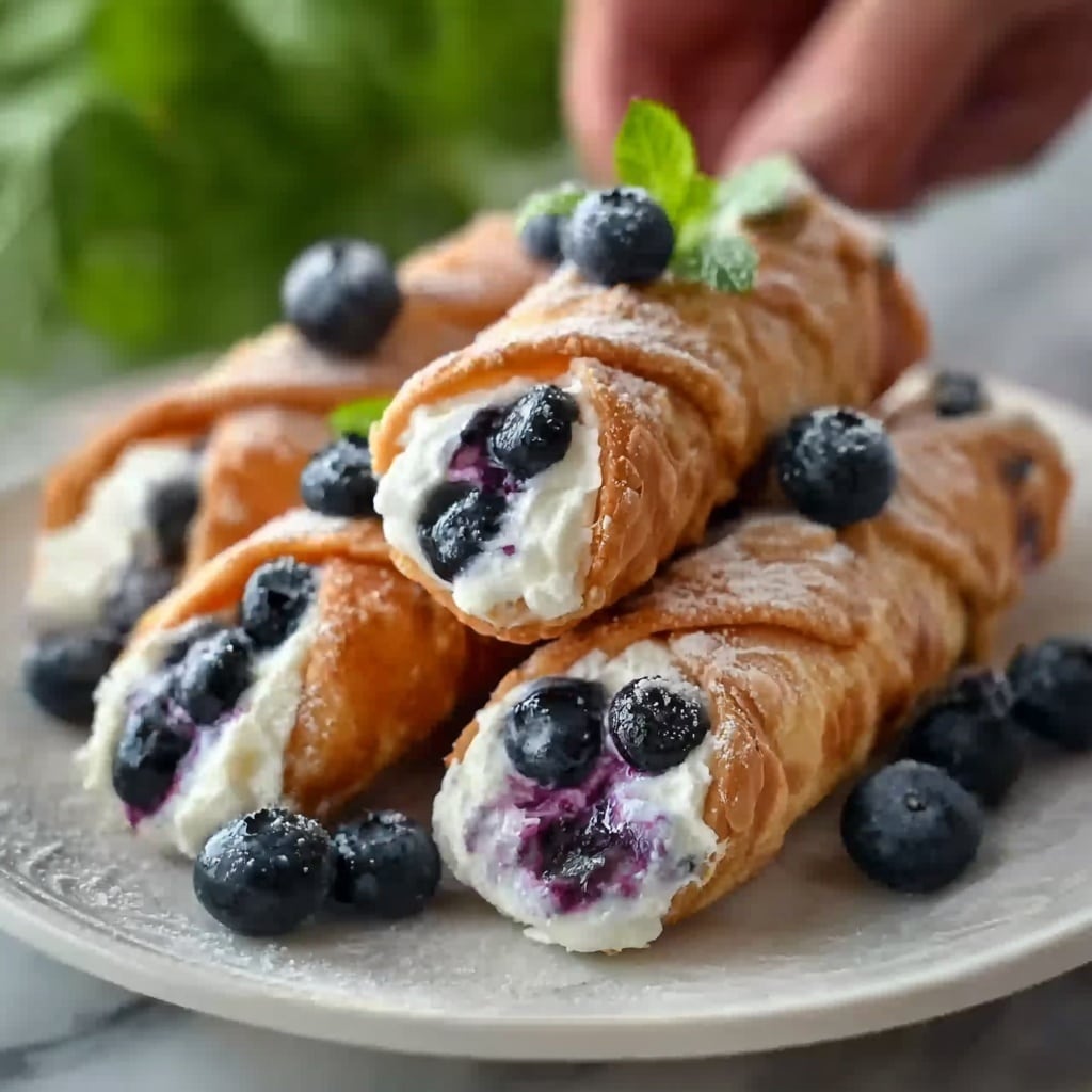 Blueberry Cream Cheese Egg Rolls: A Sweet and Crispy Dessert Twist Recipe 5 Blueberry Cream Cheese Egg Rolls: A Sweet and Crispy Dessert Twist Recipe - Recipe Image