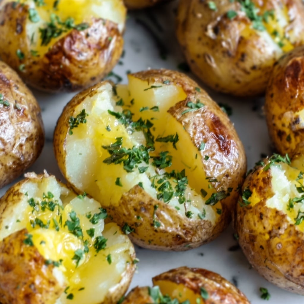 Herb and Garlic Baked Potatoes Recipe 5 Herb and Garlic Baked Potatoes Recipe - Recipe Image
