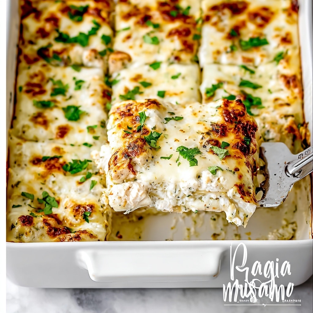 Creamy White Chicken Lasagna with Artichokes and Spinach Recipe