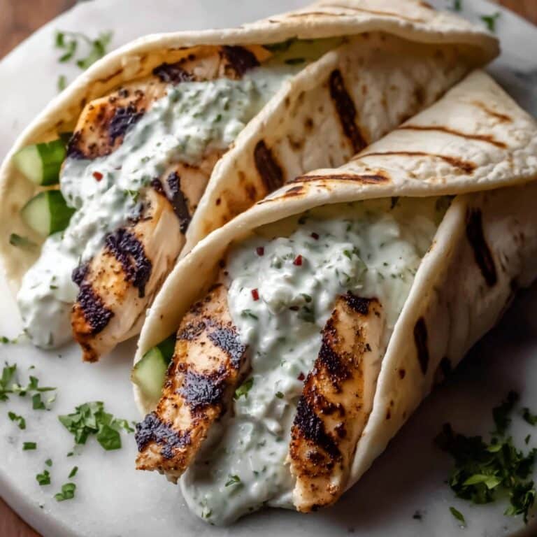 Greek Chicken Gyros with Cucumber Tzatziki Recipe