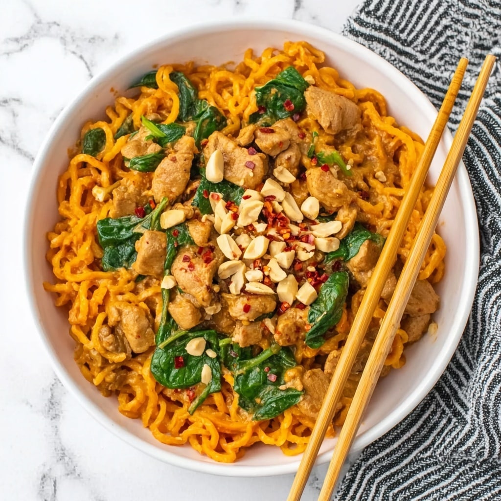 Sweet & Spicy Hot Chili Chicken Noodles with Basil Recipe 5 Sweet & Spicy Hot Chili Chicken Noodles with Basil Recipe - Recipe Image