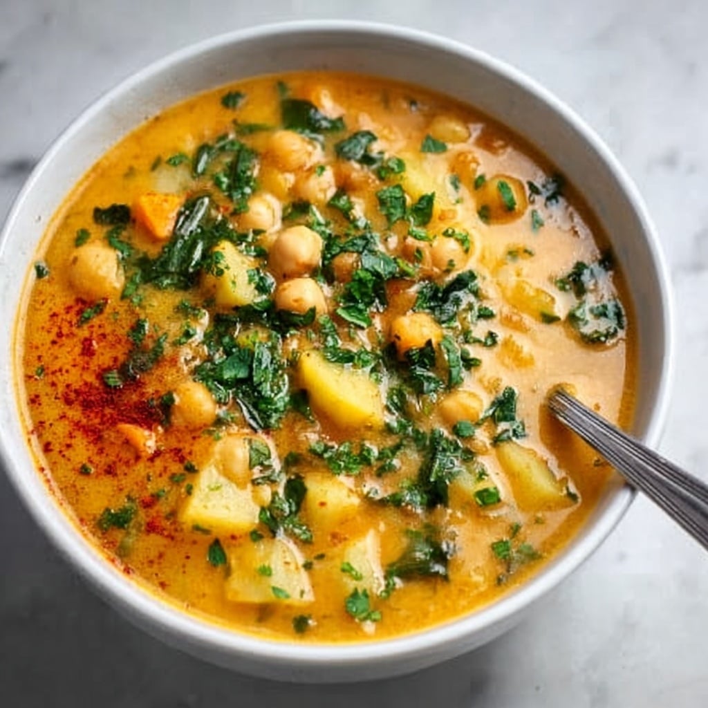 Easy Garlic Chickpea Soup Recipe