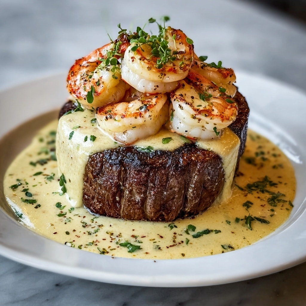 Decadent Filet Mignon with Shrimp and Lobster Cream Sauce Recipe