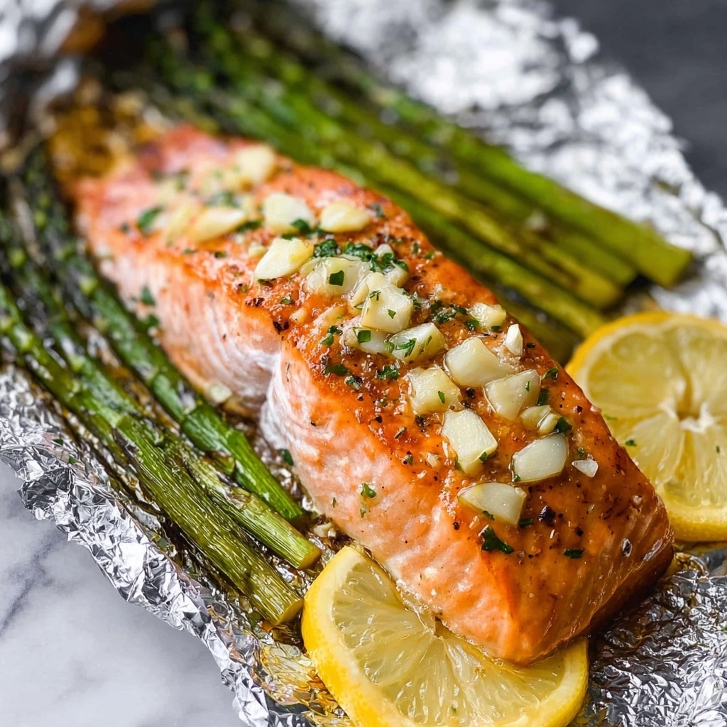 Savory Baked Salmon in Foil with Asparagus and Lemon Butter Recipe 5 Savory Baked Salmon in Foil with Asparagus and Lemon Butter Recipe - Recipe Image