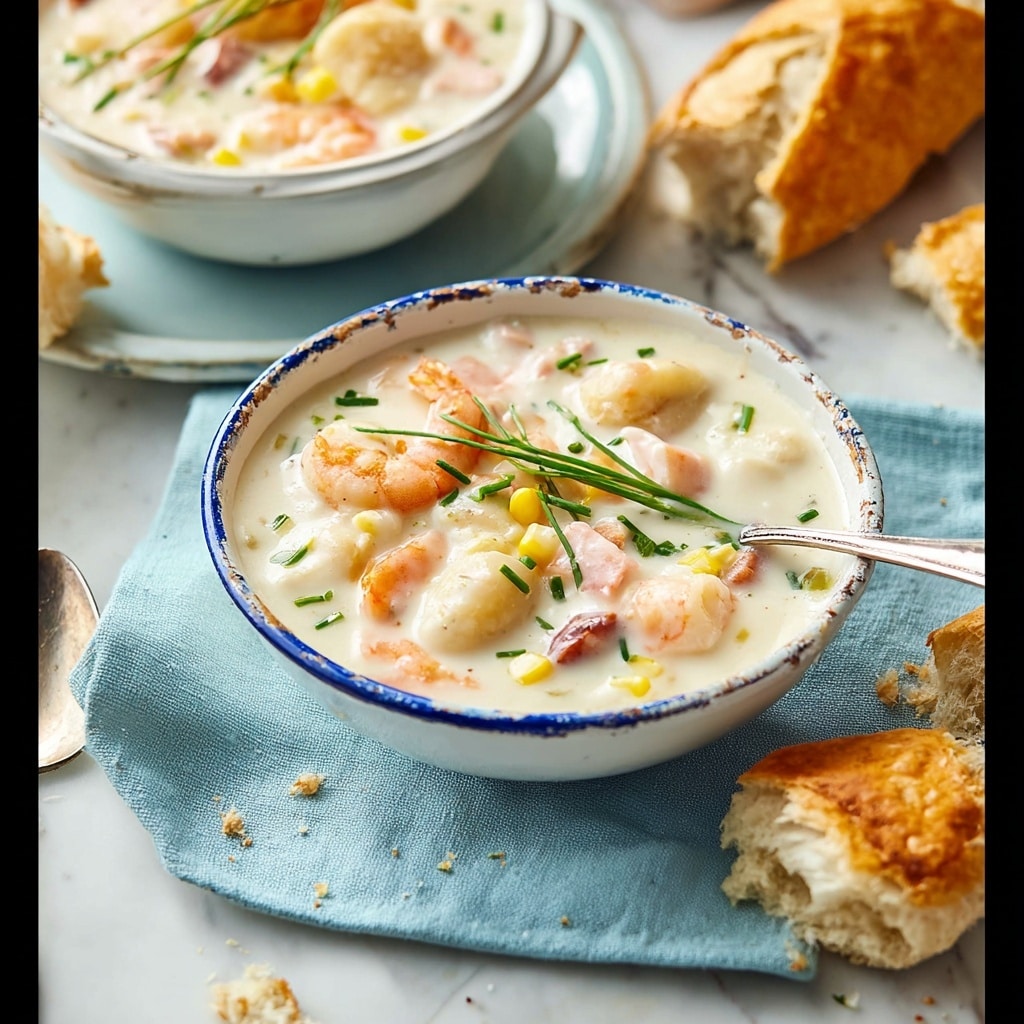 Seafood Chowder with Bacon, Corn, and Fresh Seafood Recipe 6 Seafood Chowder with Bacon, Corn, and Fresh Seafood Recipe - Recipe Image