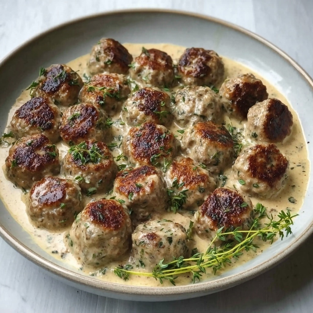 Creamy Mushroom Chicken Meatballs Recipe
