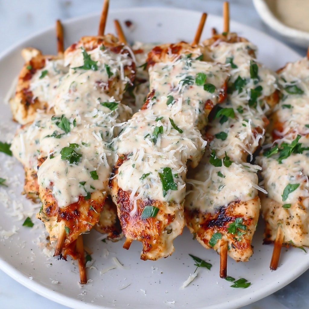 Garlic Parmesan Chicken Skewers Recipe 5 Garlic Parmesan Chicken Skewers Recipe - Recipe Image
