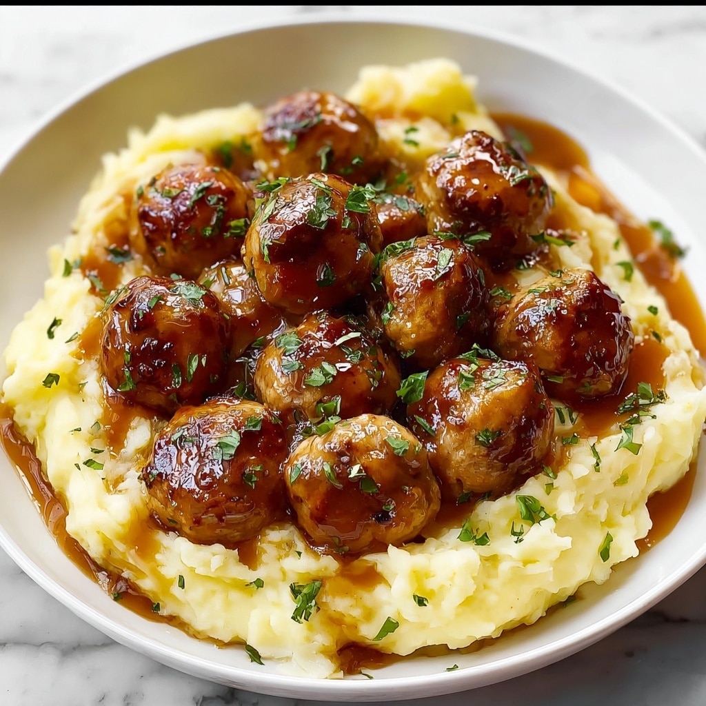 Irresistible Salisbury Meatballs & Mashed Potatoes Recipe