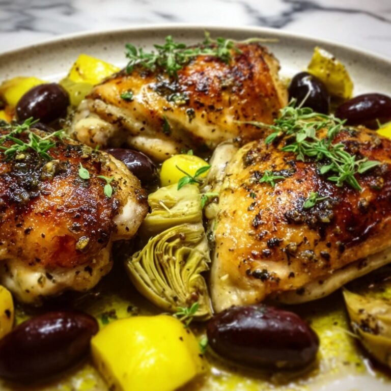 Mediterranean Lemon Chicken with Artichokes & Olives Recipe