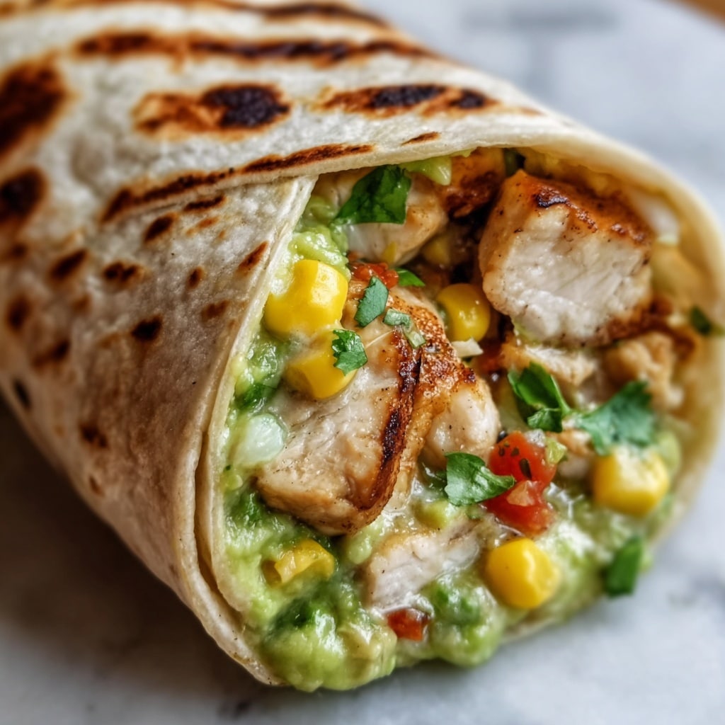Chicken Avocado Ranch Burritos with Lime Wedges Recipe