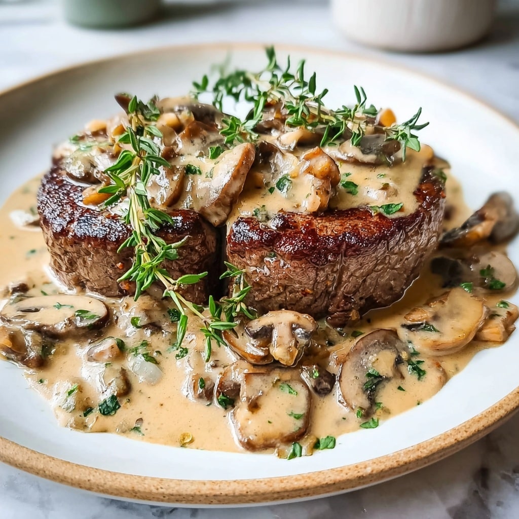 Creamy Mushroom Sauce Steak Recipe