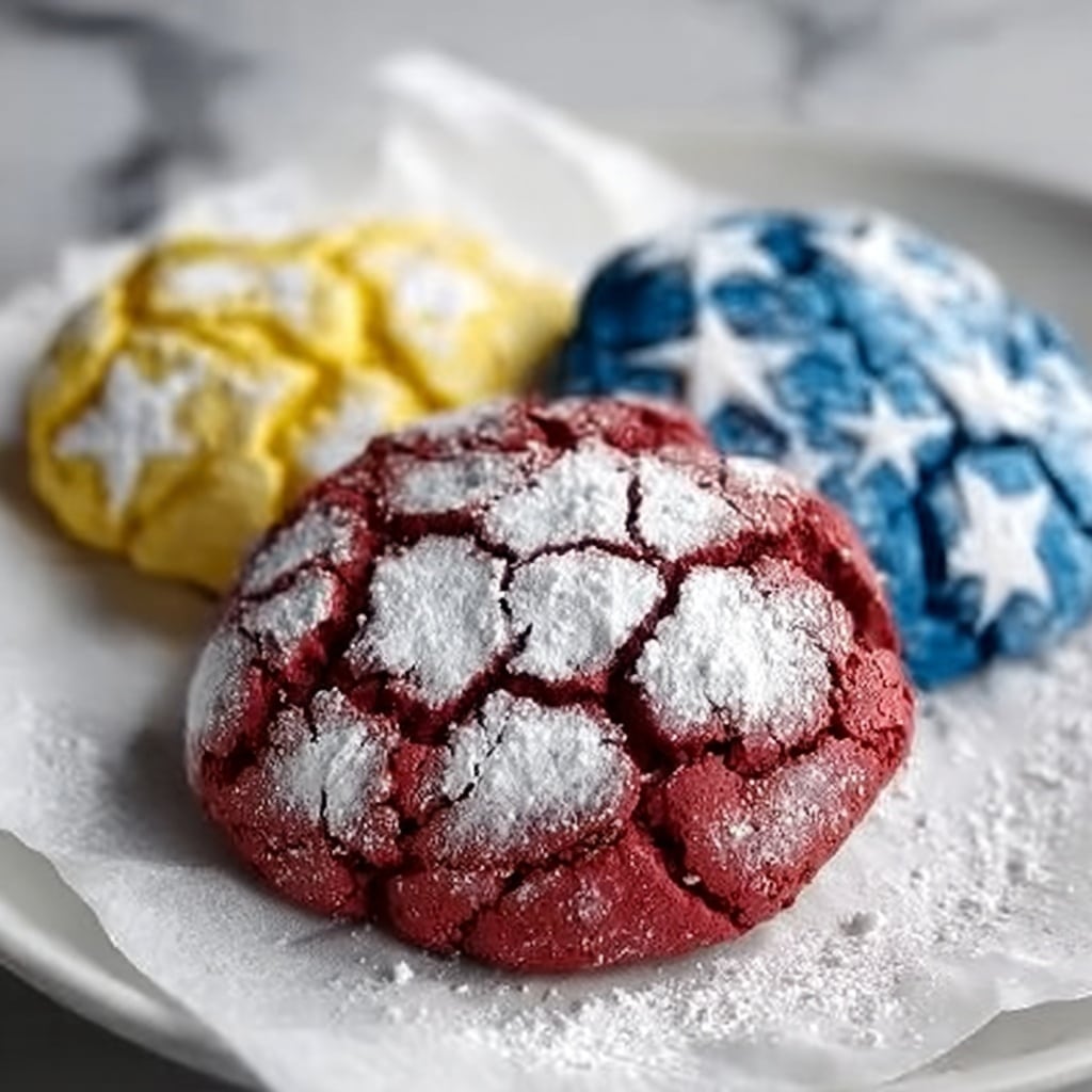 Patriotic Crinkle Cookies Recipe 6 Patriotic Crinkle Cookies Recipe - Recipe Image