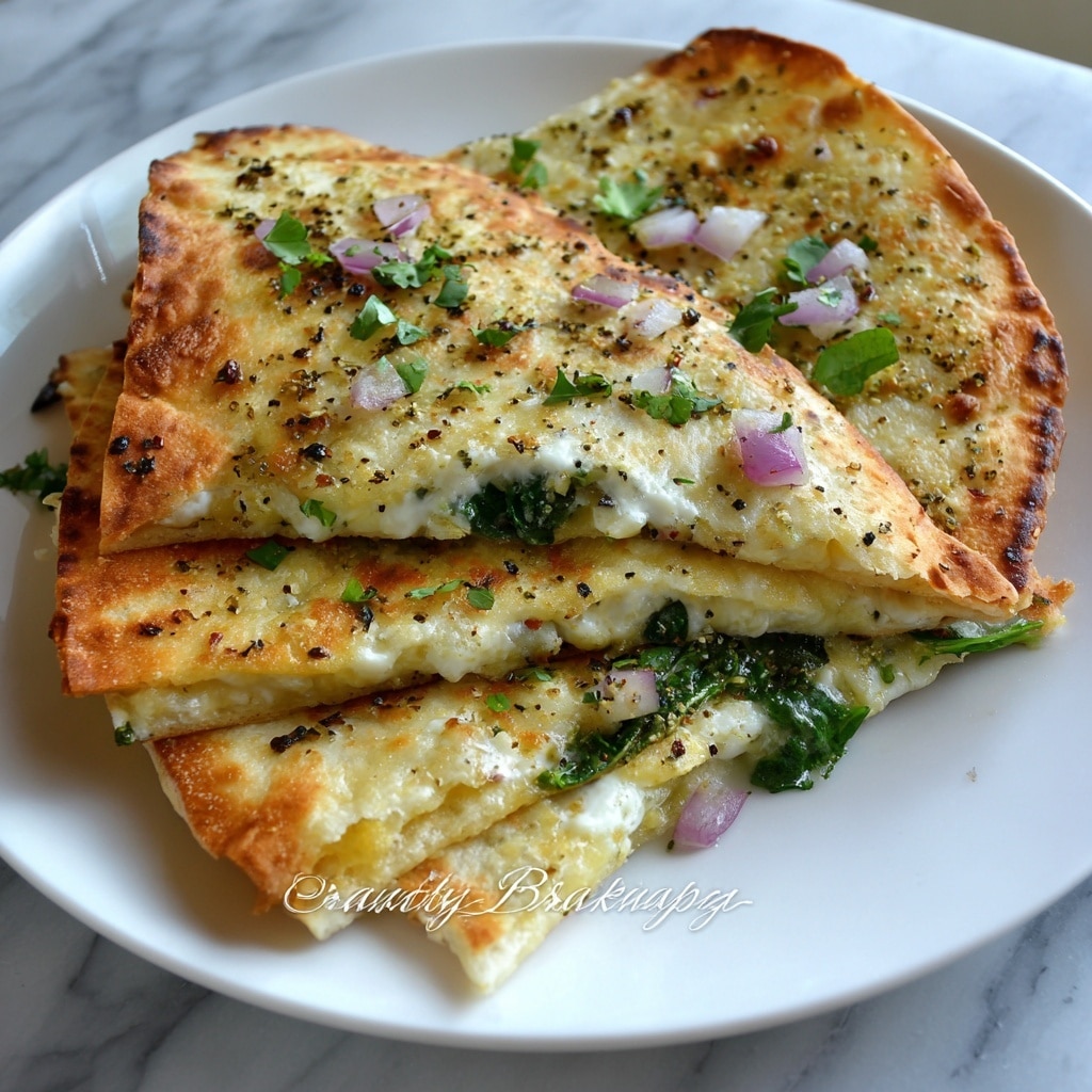 Mediterranean Spinach Feta Mozzarella Quesadillas Recipe