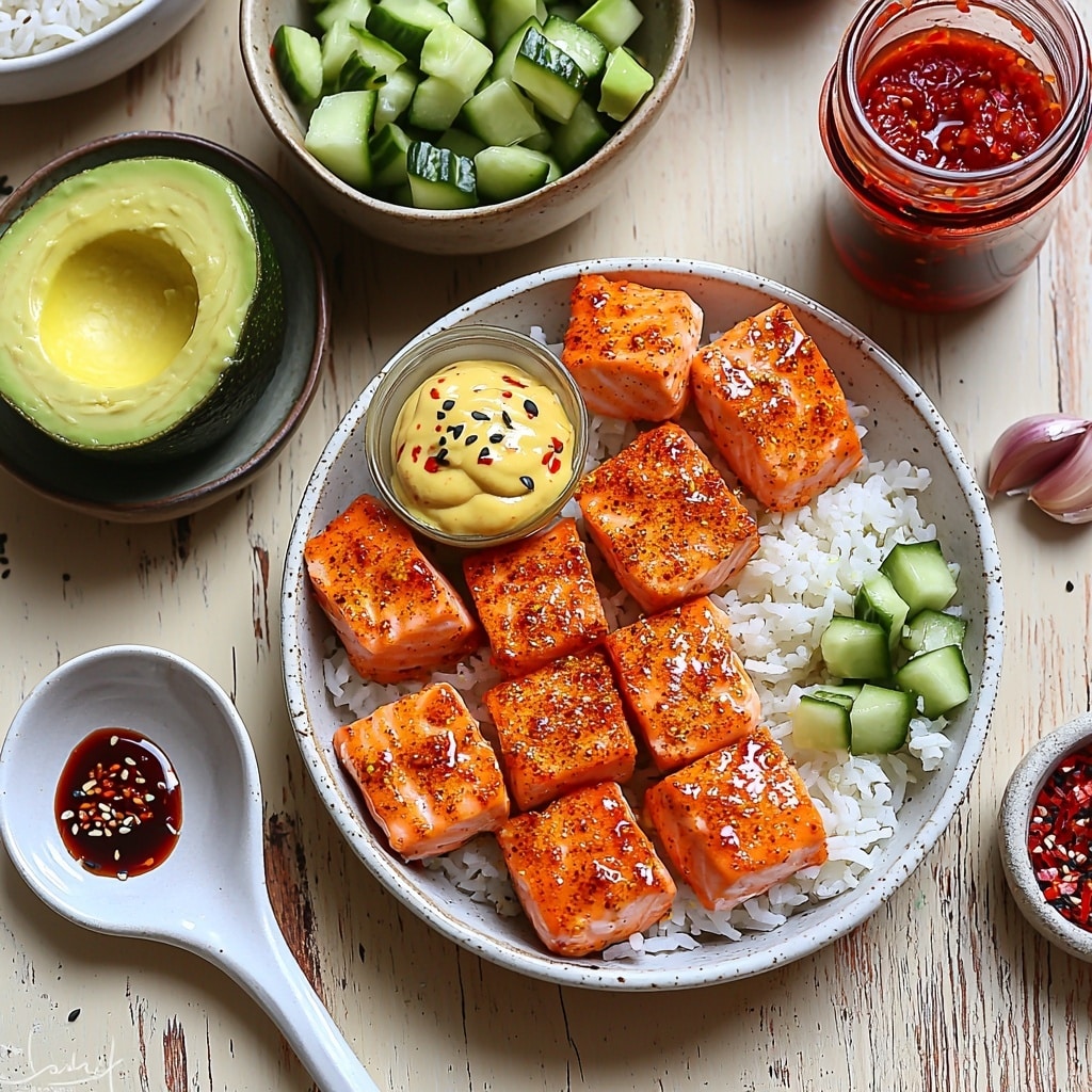 Bang Bang Salmon with Avocado Cucumber Salsa Recipe 4 Bang Bang Salmon with Avocado Cucumber Salsa Recipe