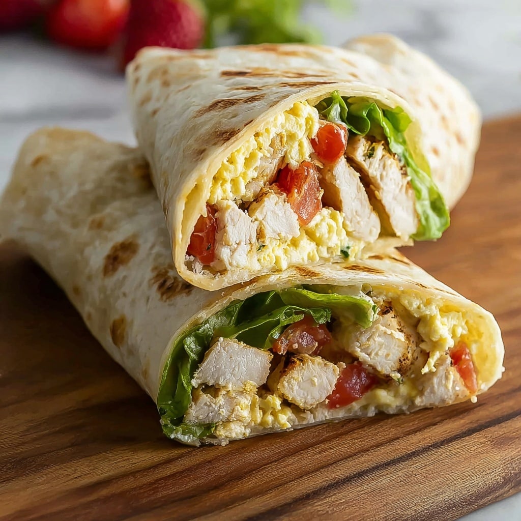 Protein-Packed Chicken Club Egg White Wrap for Healthy Lunch Recipe