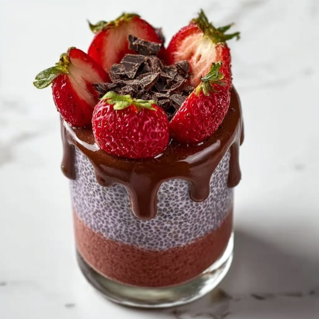 Chocolate-Covered Strawberry Chia Pudding Recipe