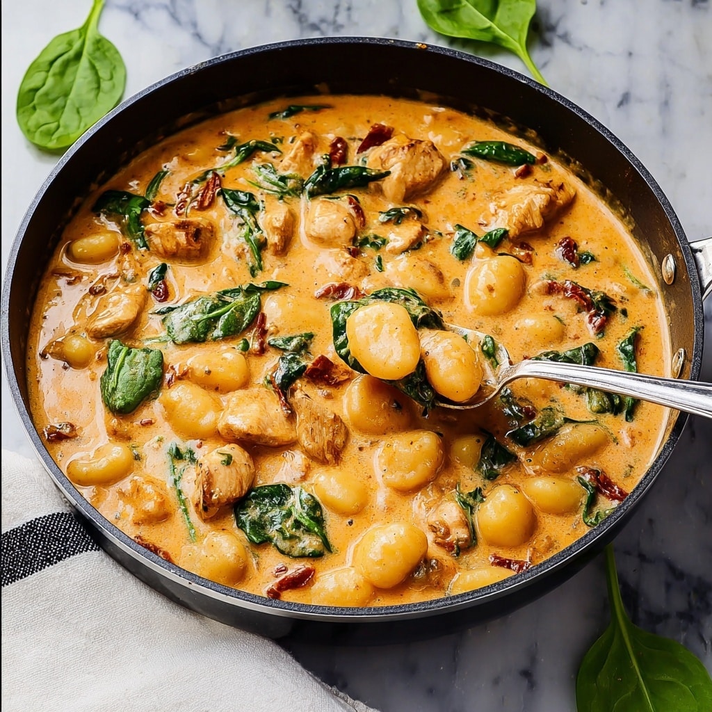 Creamy Chicken and Gnocchi with Sun-Dried Tomatoes and Spinach Recipe