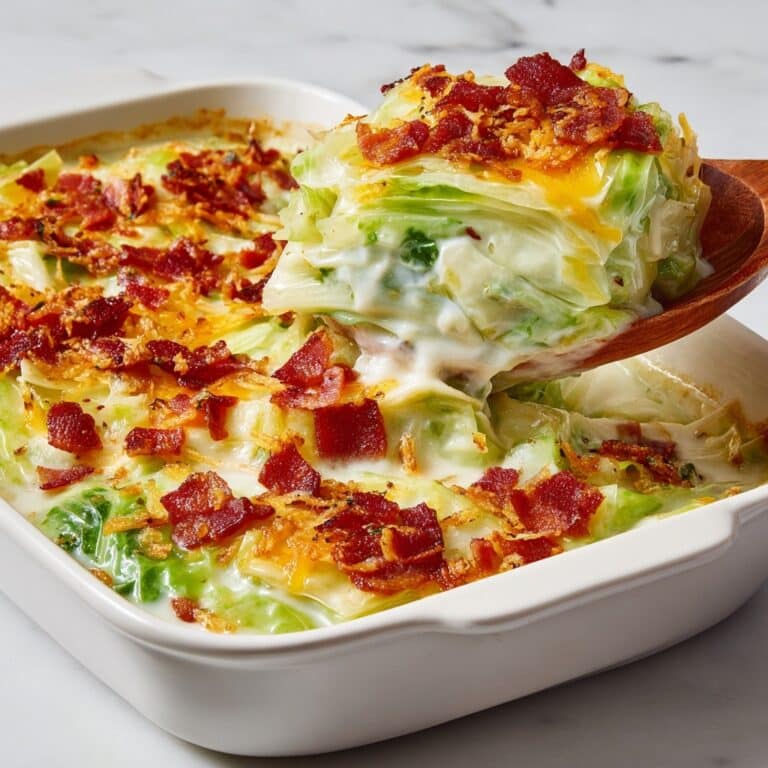 Creamy Cabbage Casserole with Bacon Recipe