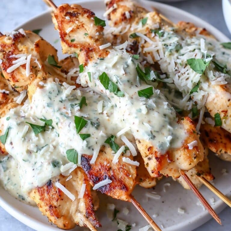 Garlic Parmesan Chicken Skewers Recipe