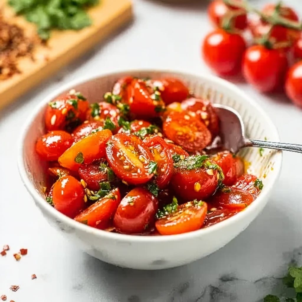 Garlic Roasted Cherry Tomatoes Recipe 6 Garlic Roasted Cherry Tomatoes Recipe - Recipe Image